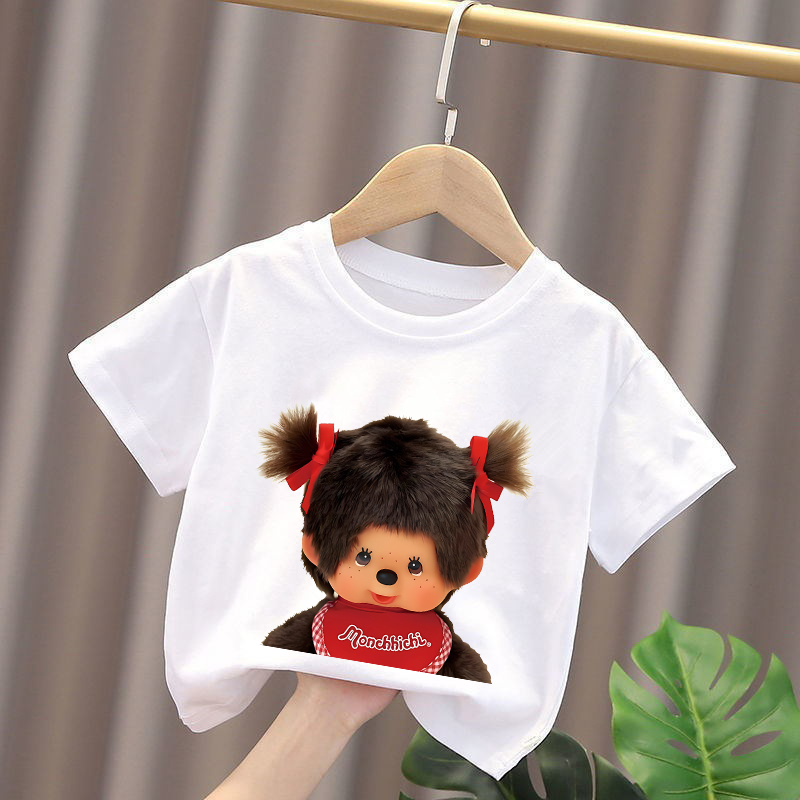 Monchhichi Kids T-shirts Anime - Summer Clothing For Baby Boy avaliação e preço