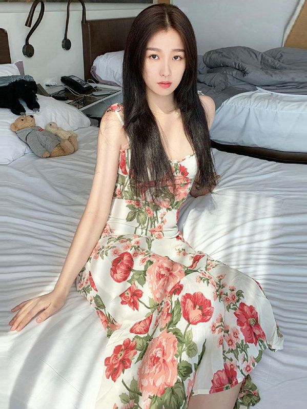 Silk Linen Women's White Flora - Sundress Midi Floral avaliação e preço