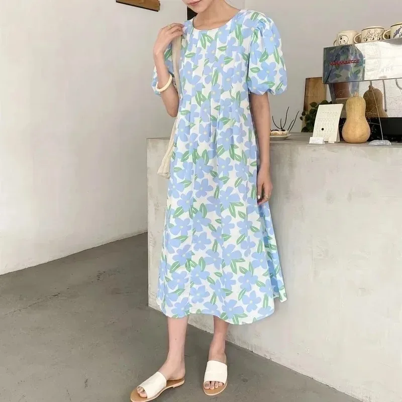 Summer Round Collar High Waist - Sundress Midi Floral avaliação e preço
