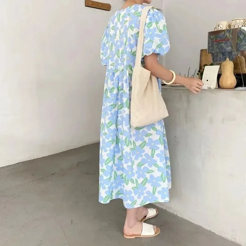 Summer Round Collar High Waist - Sundress Midi Floral avaliação e preço