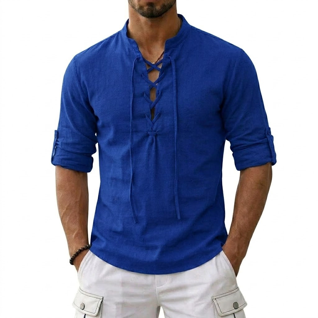 Men's Long Sleeved Linen T-Shi - Summer Viking Clothing avaliação e preço