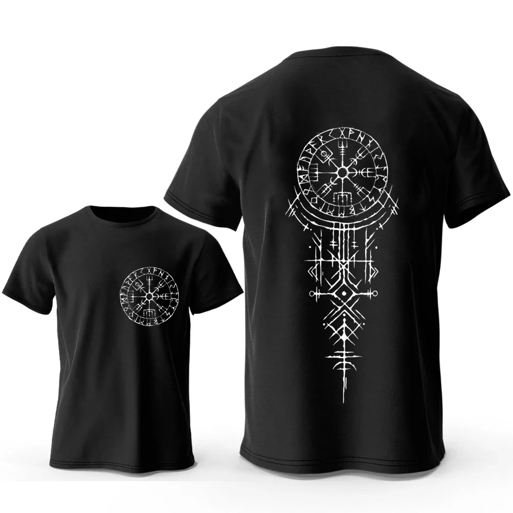 Viking Runic Compass Graphic T - Summer Viking Clothing avaliação e preço