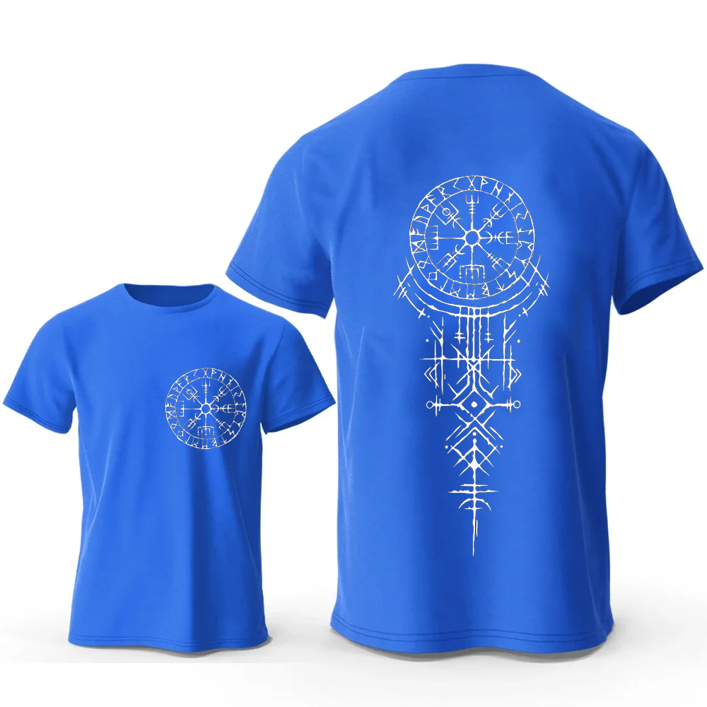 Viking Runic Compass Graphic T - Summer Viking Clothing avaliação e preço