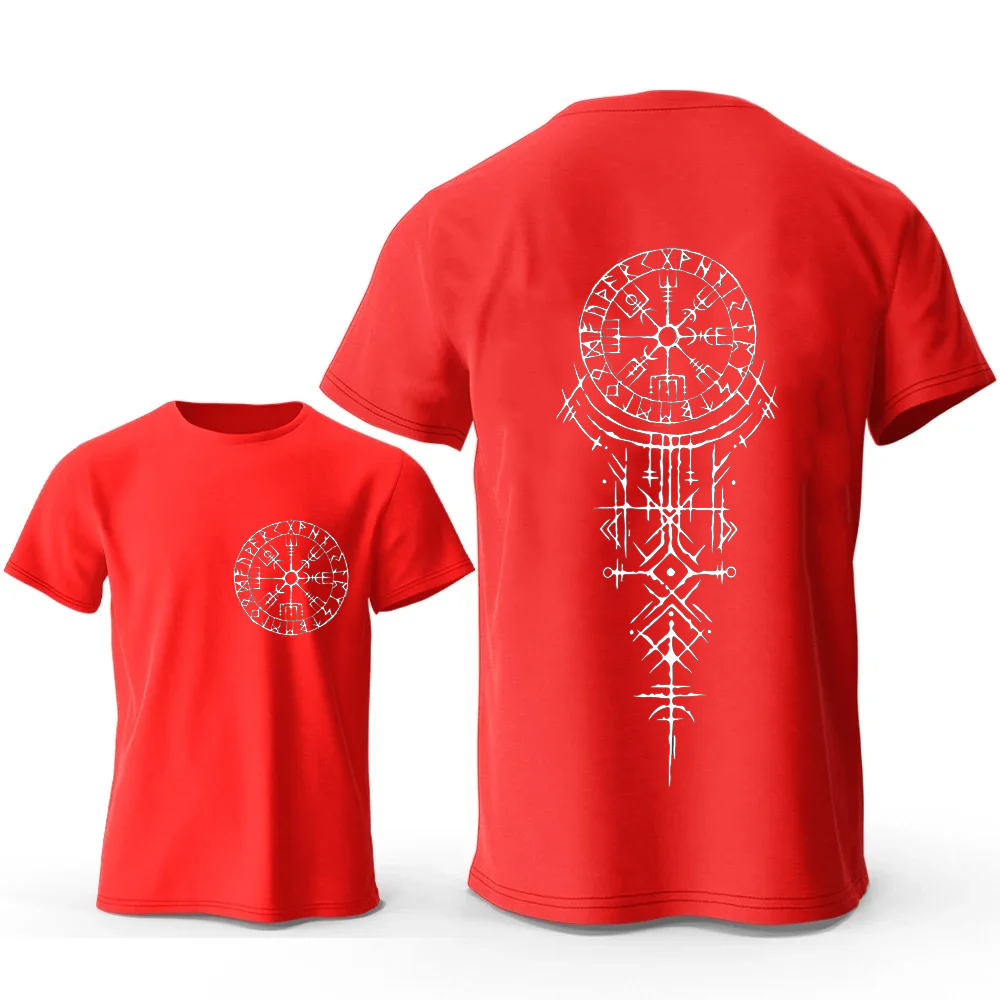 Viking Runic Compass Graphic T - Summer Viking Clothing avaliação e preço