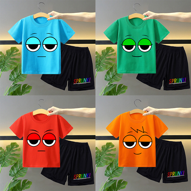 Sprunki 2pcs T-shirt and Short - Summer Clothing Set For Girls avaliação e preço