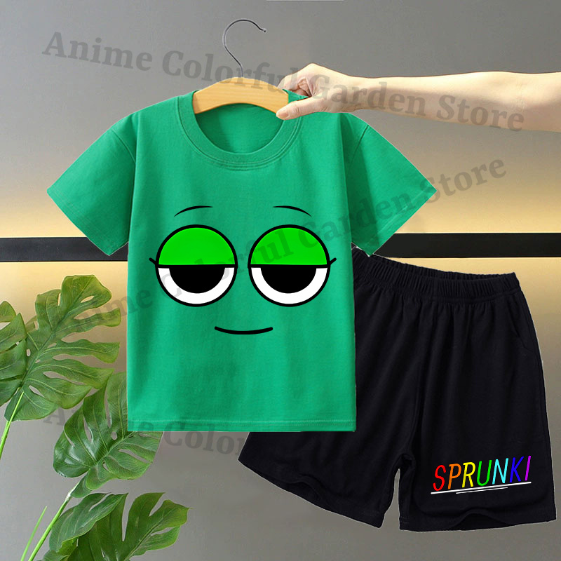 Sprunki 2pcs T-shirt and Short - Summer Clothing Set For Girls avaliação e preço