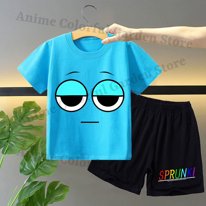 Sprunki 2pcs T-shirt and Short - Summer Clothing Set For Girls avaliação e preço