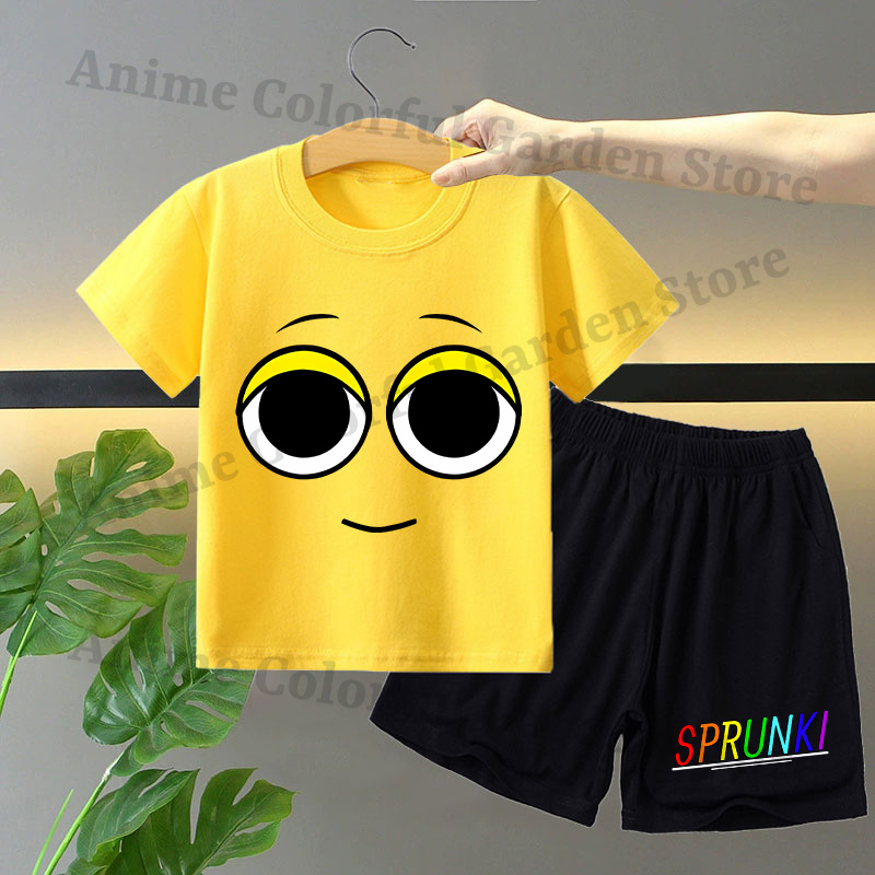 Sprunki 2pcs T-shirt and Short - Summer Clothing Set For Girls avaliação e preço