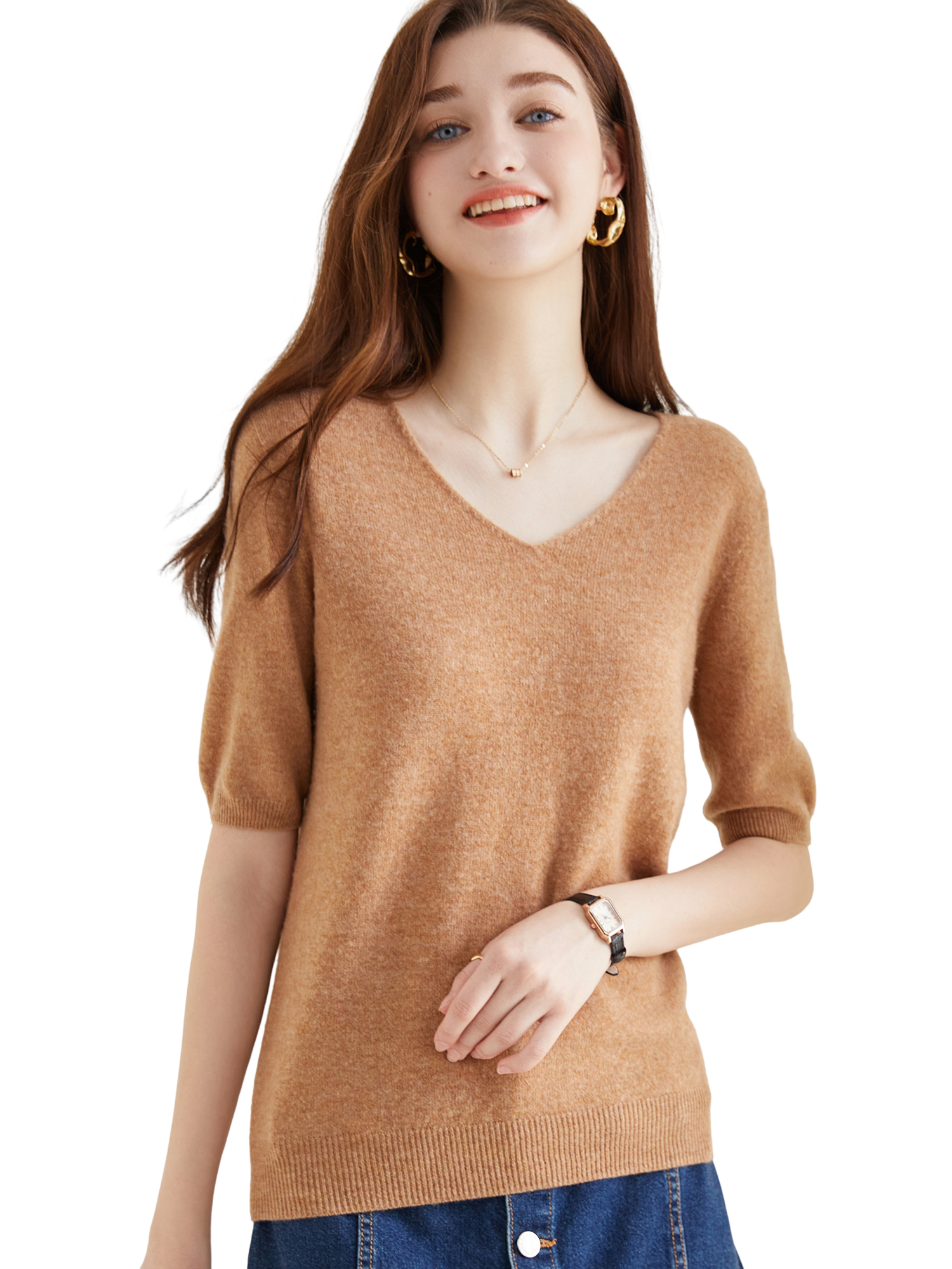Women's Sweater 100% Merino Wo - Summer Clothing Yarn avaliação e preço