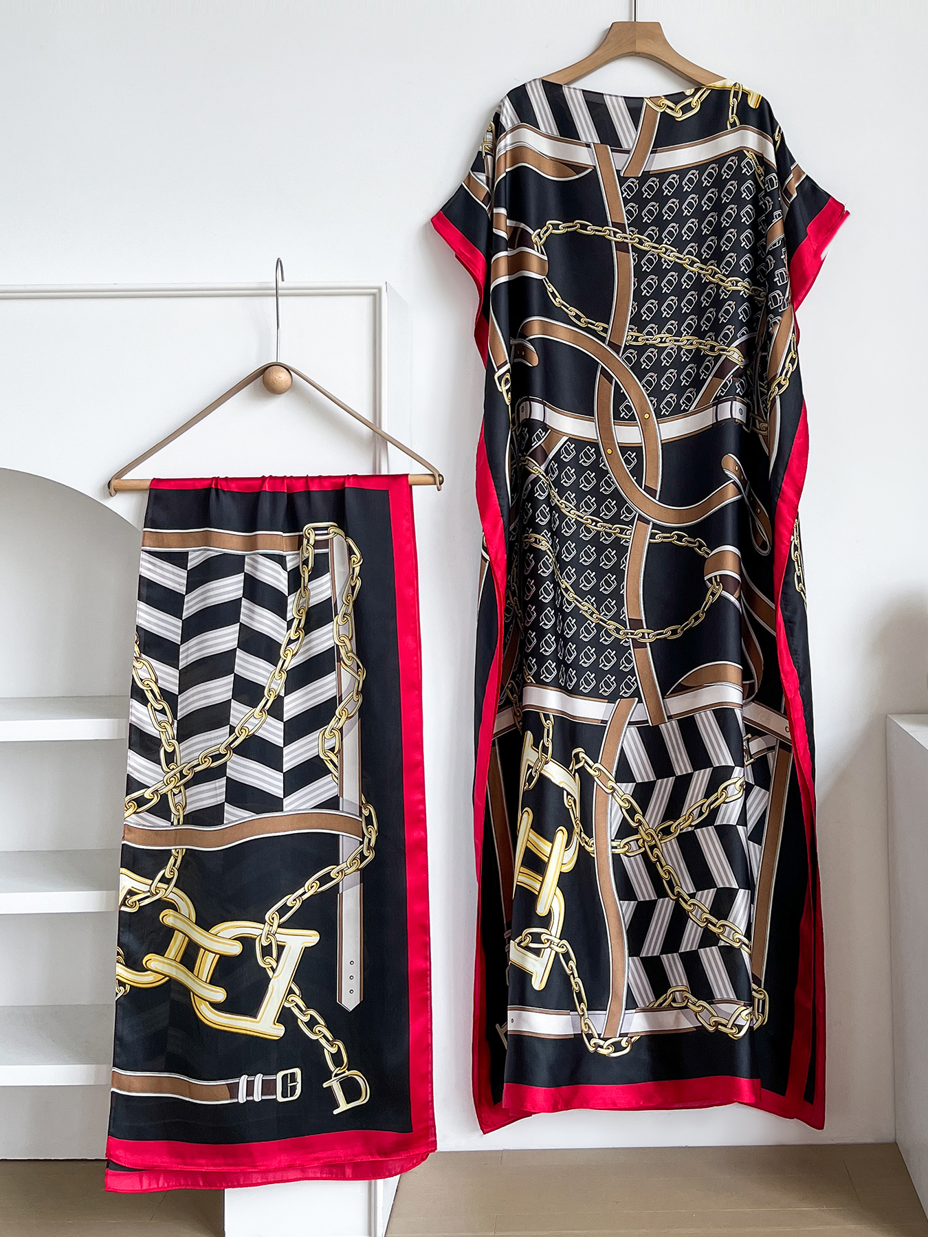 Popular Chain Print Boat Neck  - Summer Clothing For Older Women avaliação e preço