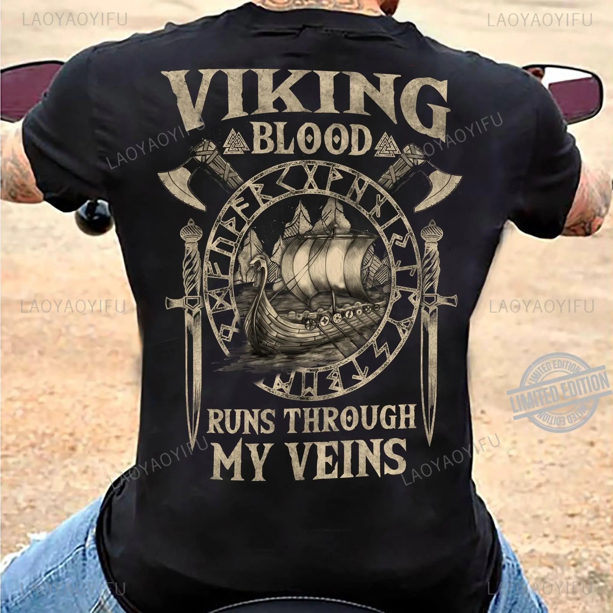 Viking Blood High Quality 100% - Summer Viking Clothing avaliação e preço