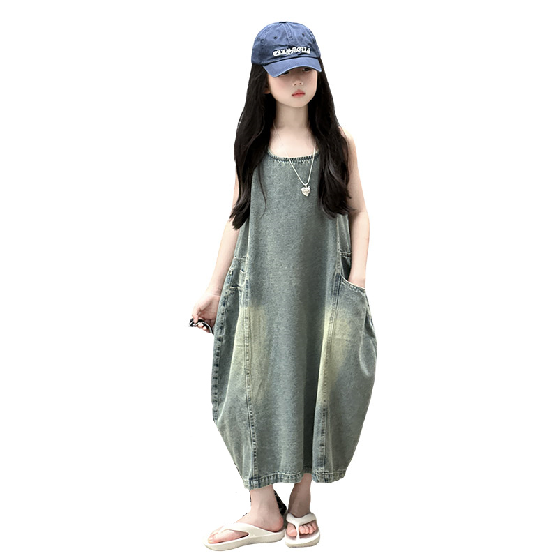 Vintage Blue Children Girls Hi - Summer Clothing Set For Girls avaliação e preço
