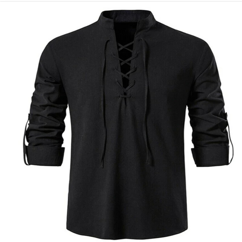 2023 New Men's V-neck shirt T- - Summer Viking Clothing avaliação e preço