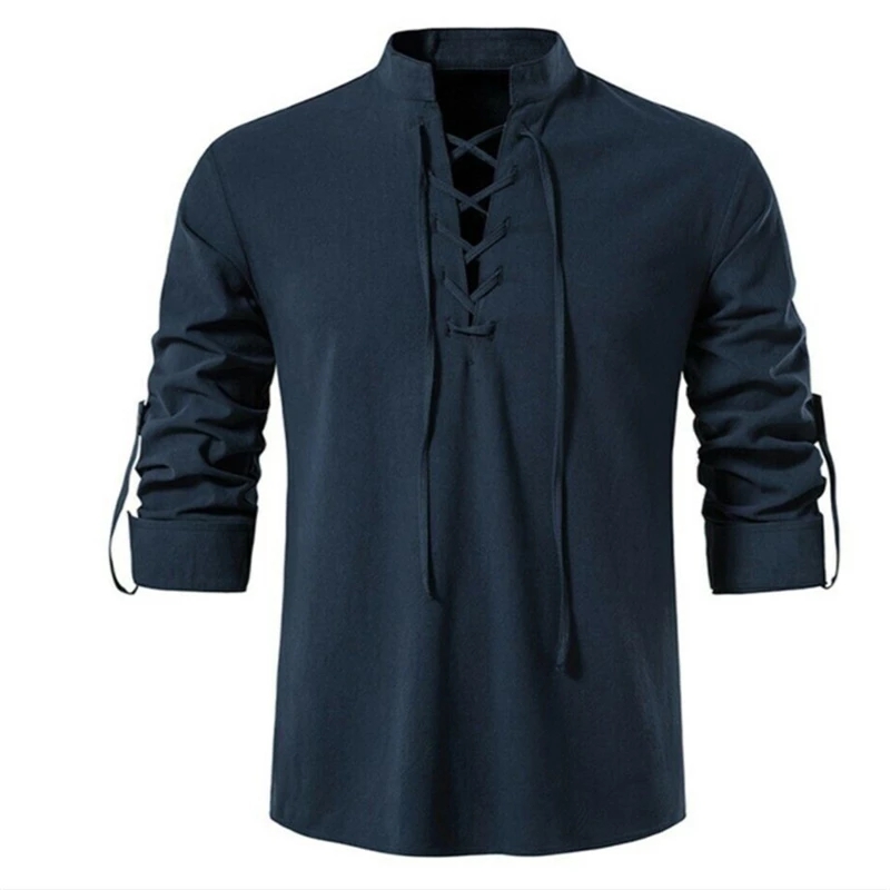 2023 New Men's V-neck shirt T- - Summer Viking Clothing avaliação e preço
