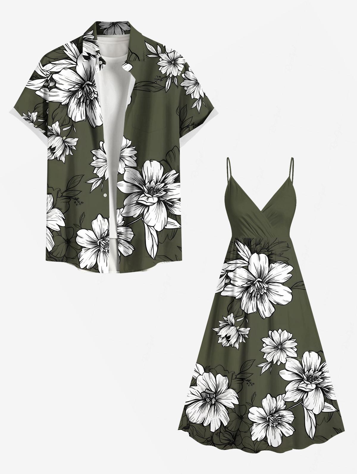 Flowers Leaf Printed Plus Size - Summer Clothing For Older Women avaliação e preço