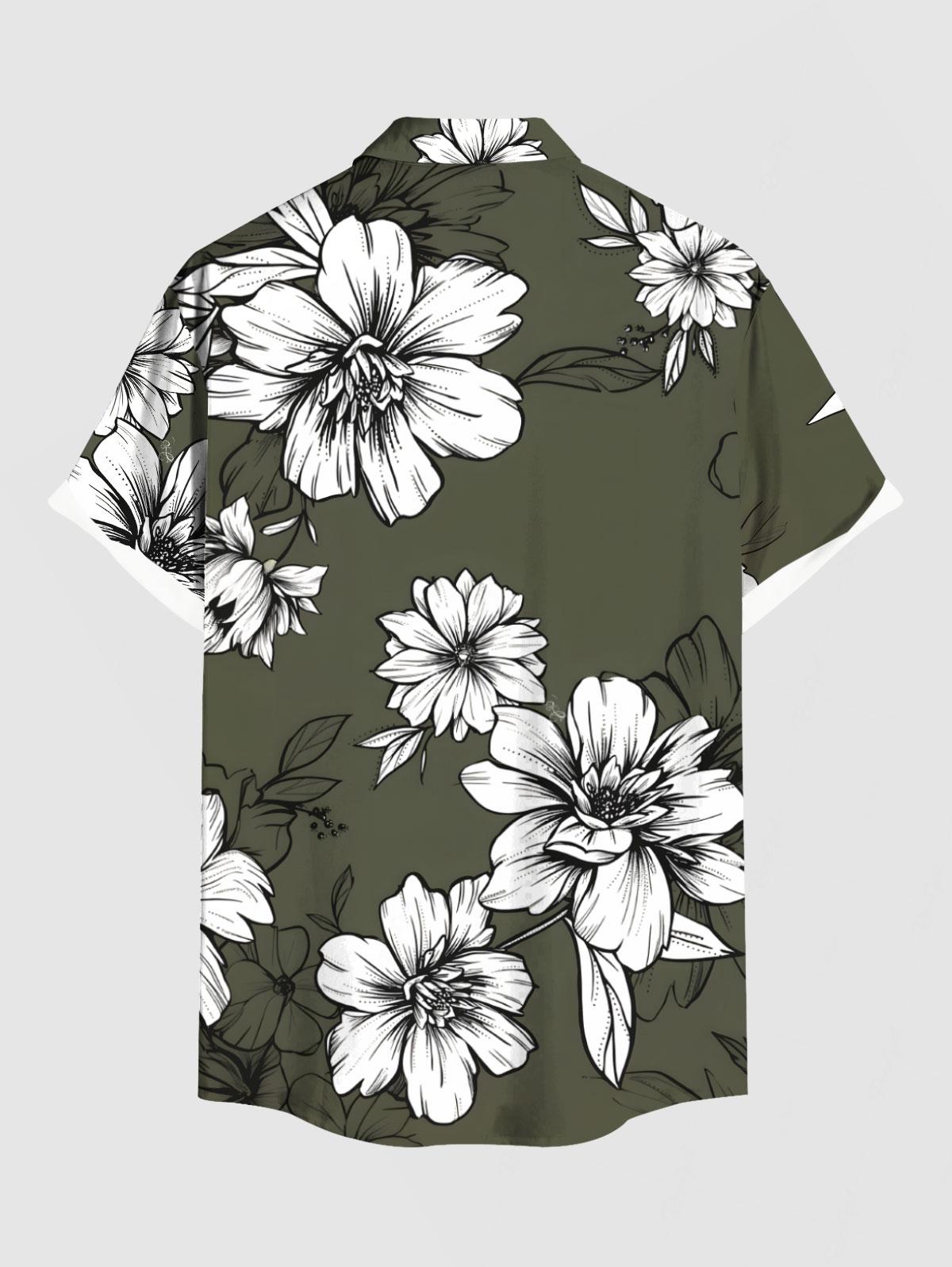 Flowers Leaf Printed Plus Size - Summer Clothing For Older Women avaliação e preço