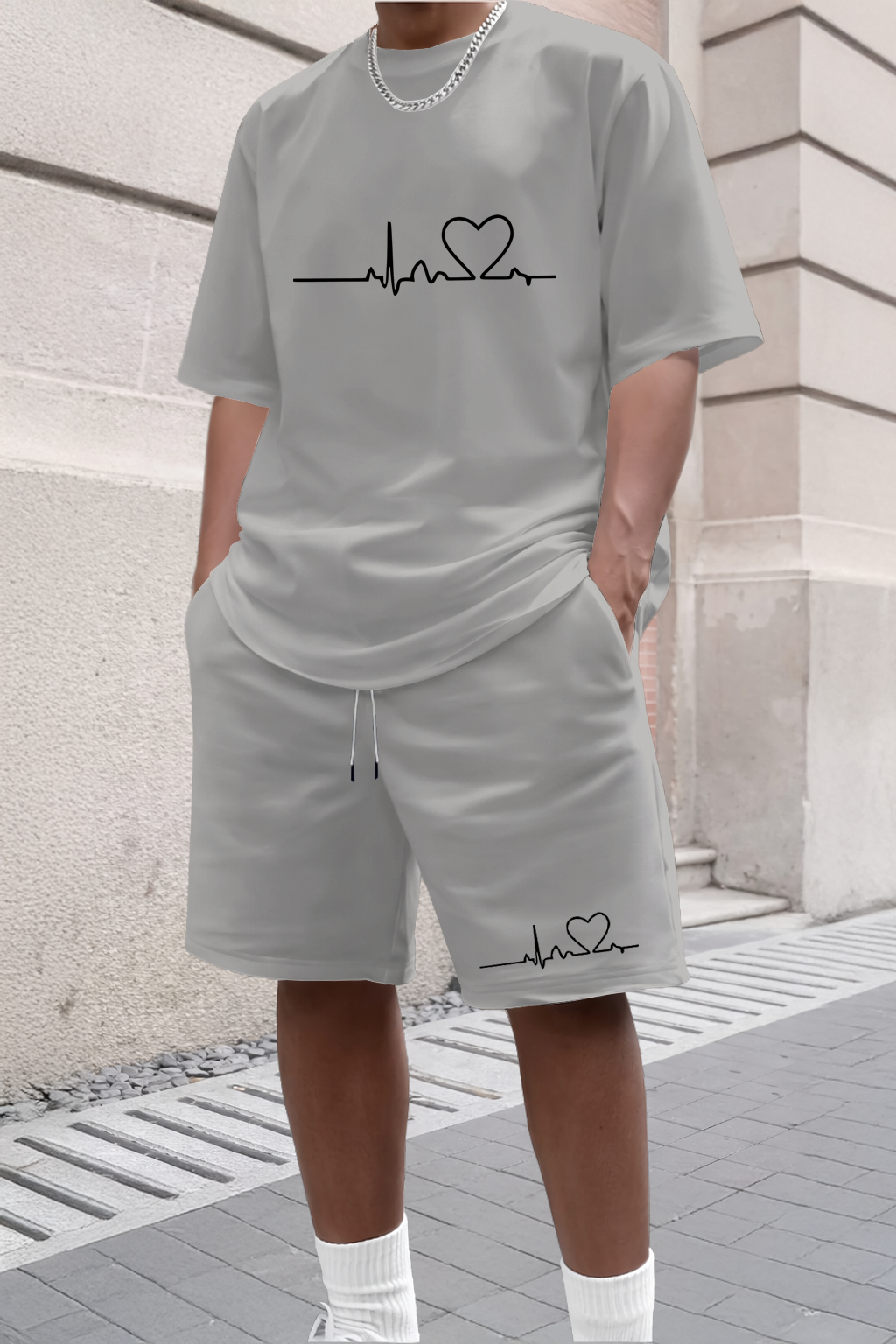 Heart Printed Short Sleeved Sh - Summer Clothing Aesthetic avaliação e preço