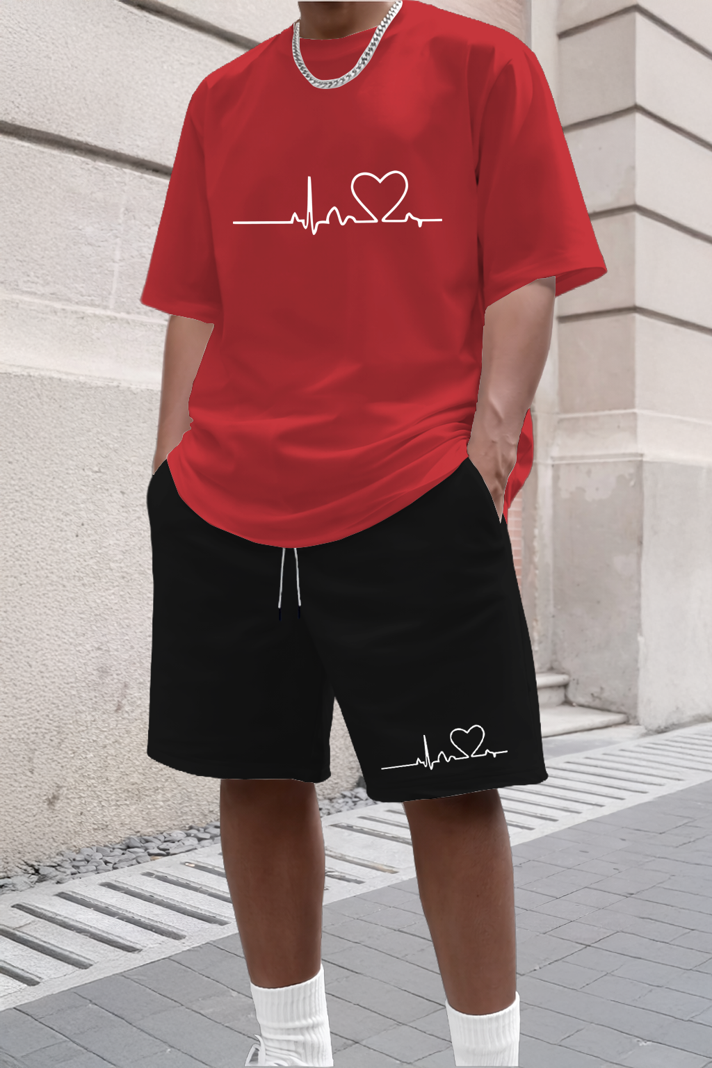 Heart Printed Short Sleeved Sh - Summer Clothing Aesthetic avaliação e preço