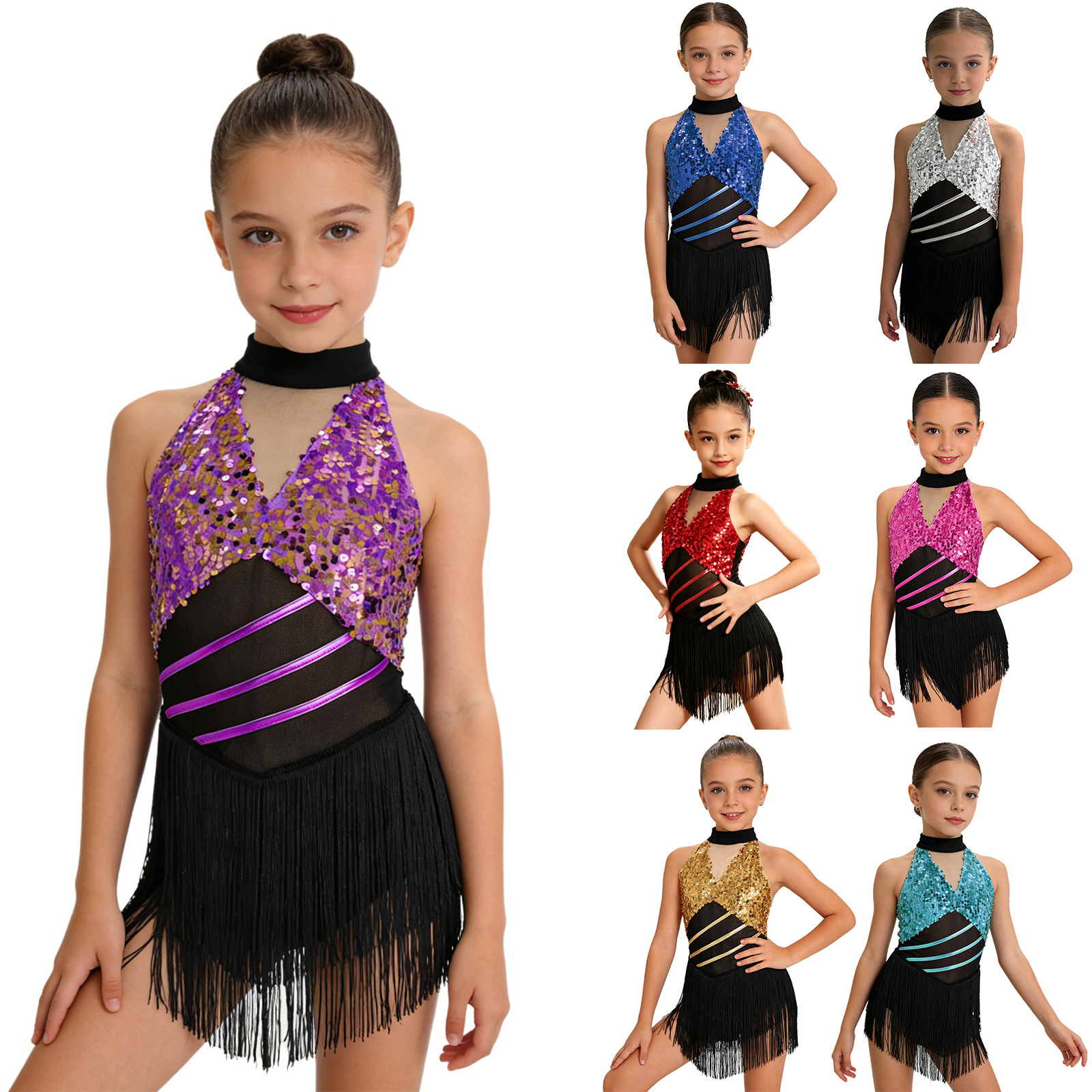 Kids Girls Cha-cha Salsa Latin - Summer Clothing Set For Girls avaliação e preço