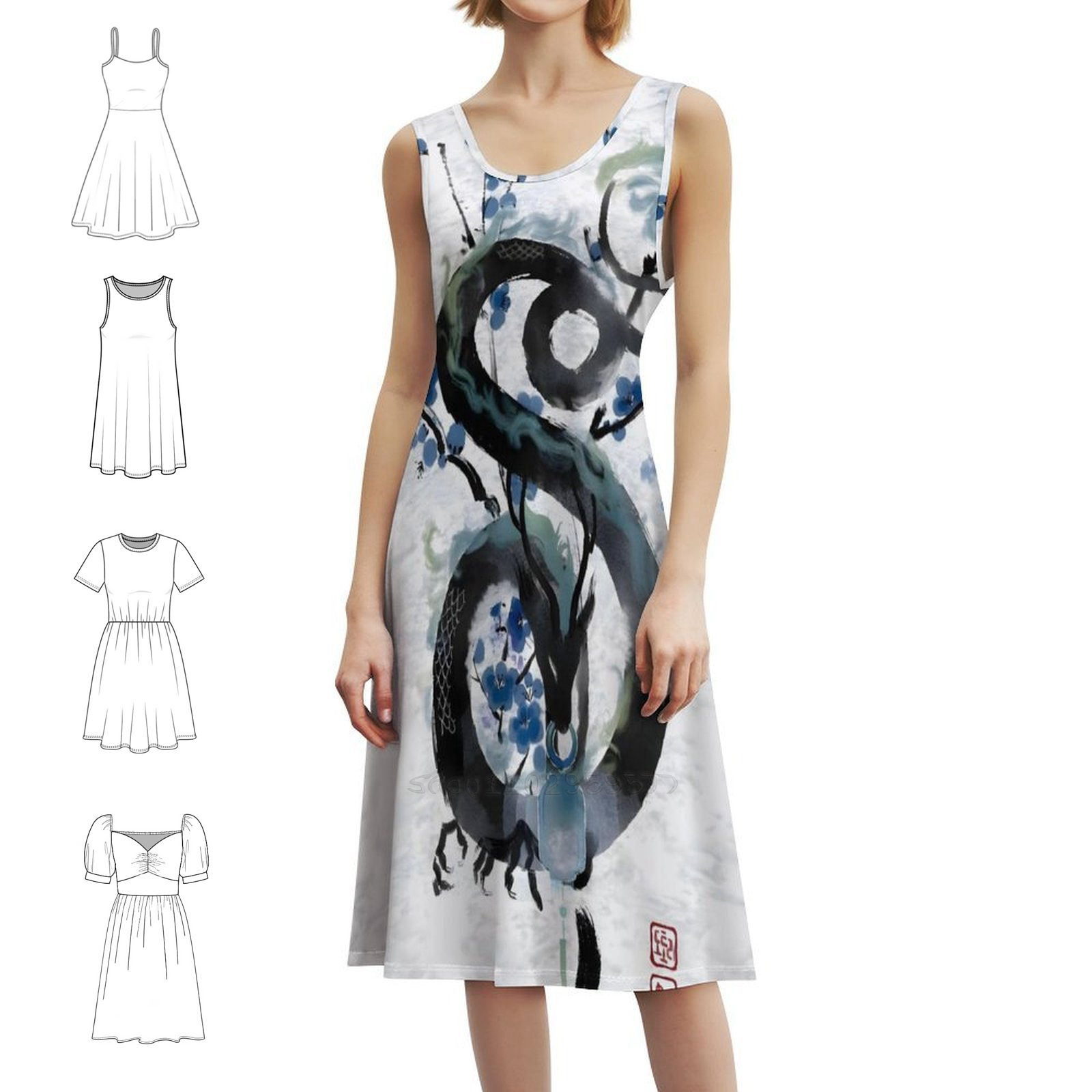 Japanese Blue Night Dragon Ink - Summer Clothing In Japan avaliação e preço