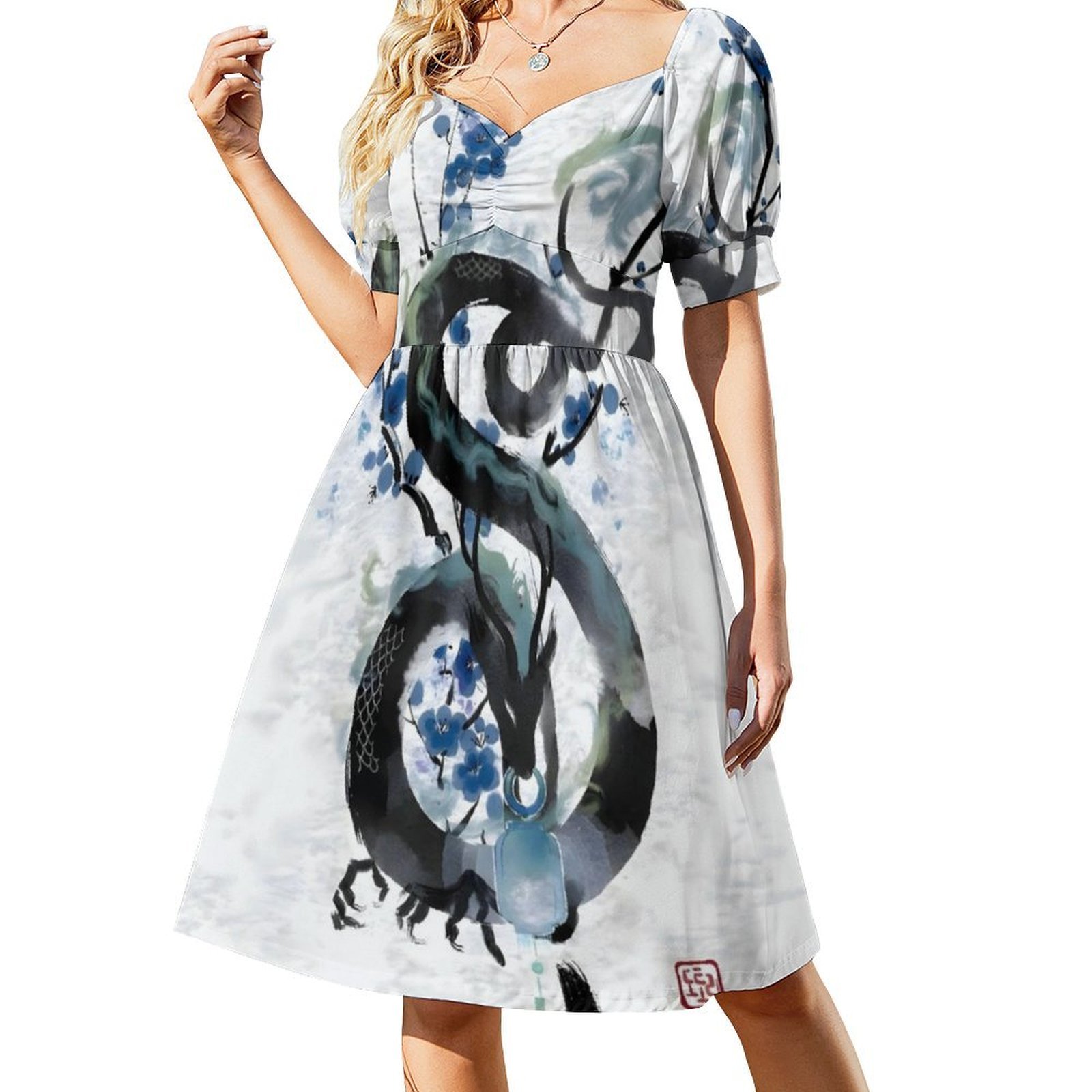 Japanese Blue Night Dragon Ink - Summer Clothing In Japan avaliação e preço