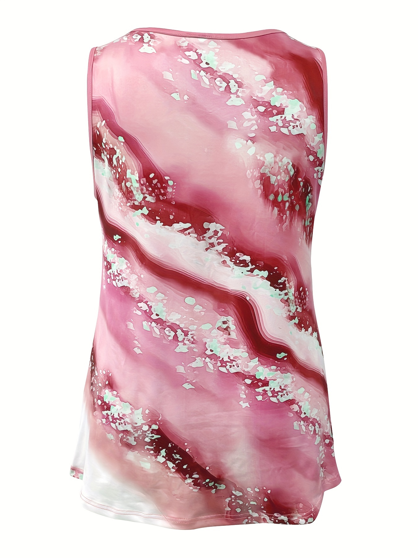 Plus Size Marble Print Tank To - Summer Clothing Styles For Women avaliação e preço
