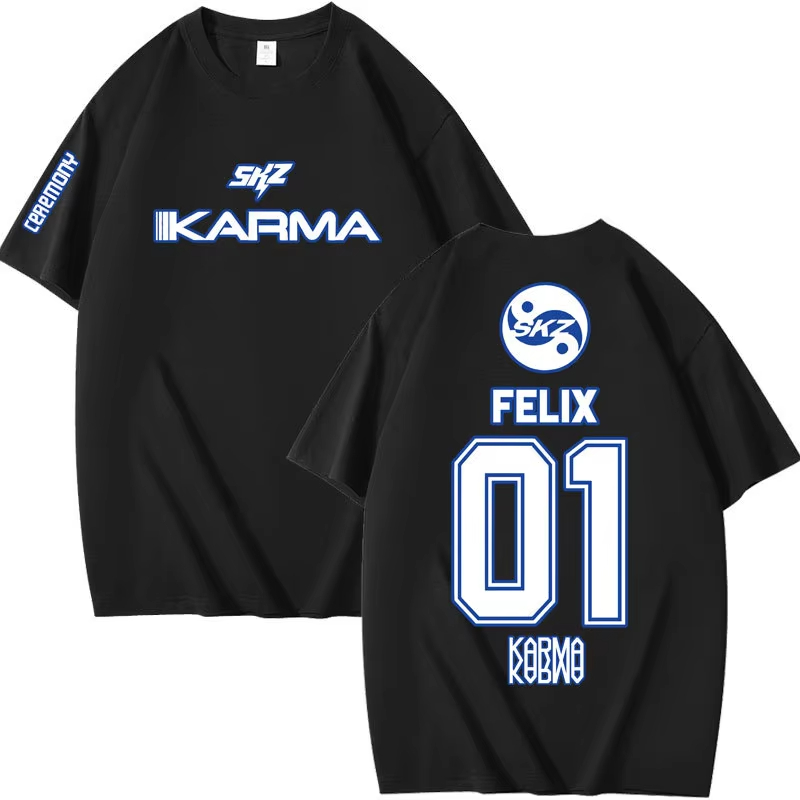 Popular Kpop KARMA Short Sleev - Summer Clothing Aesthetic avaliação e preço