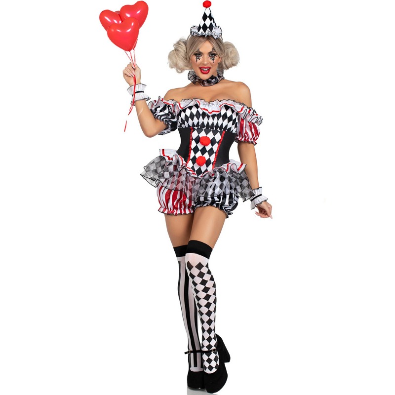 Women Clown Cosplay Costume Ci - Romper Playsuit Women avaliação e preço