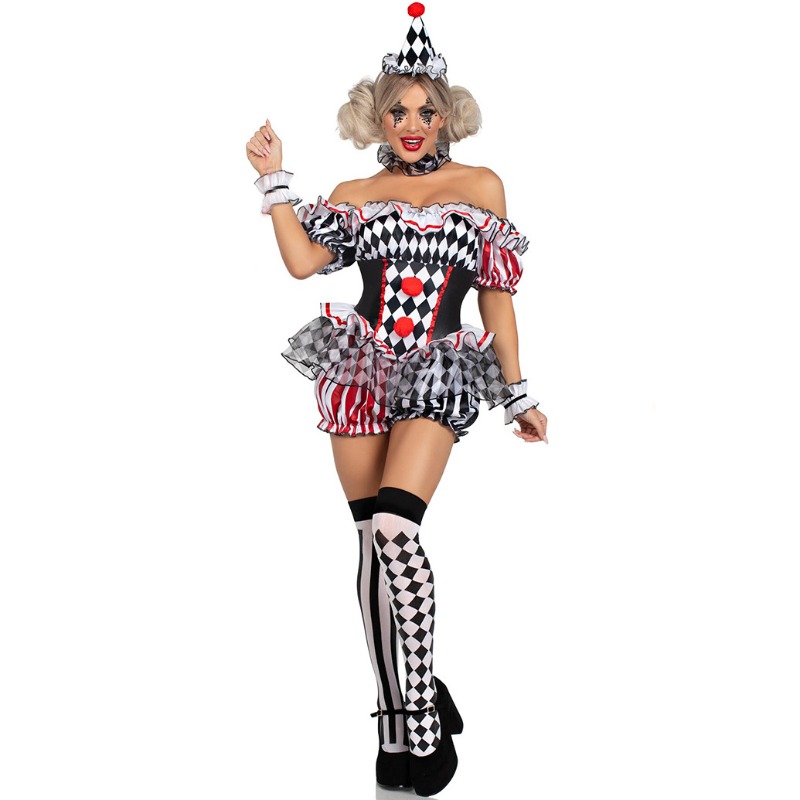 Women Clown Cosplay Costume Ci - Romper Playsuit Women avaliação e preço