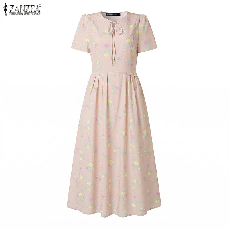 ZANZEA Summer Beach Sundress B - Sundress Midi Floral avaliação e preço