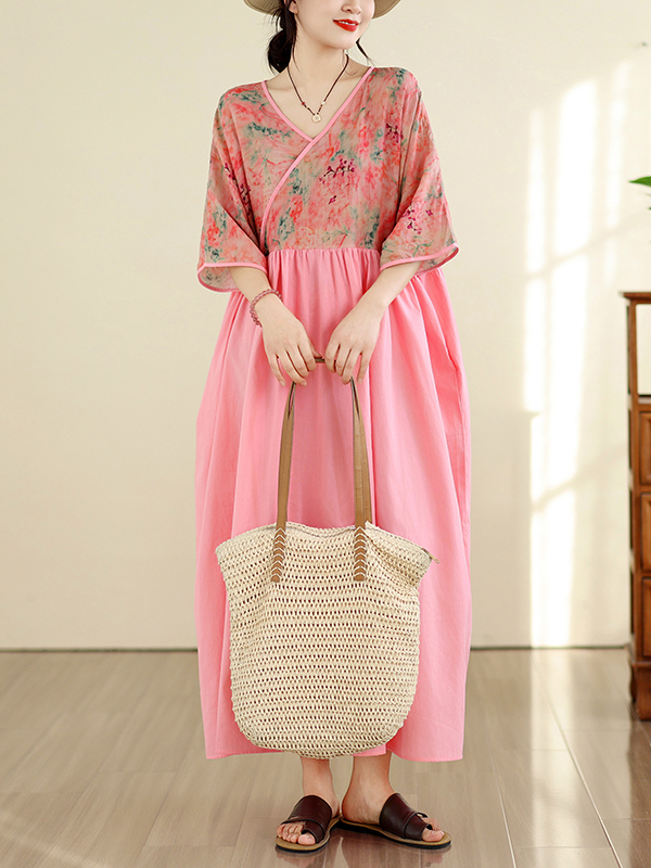 Retro Style Cotton Linen V-Nec - Summer Clothing New Look avaliação e preço