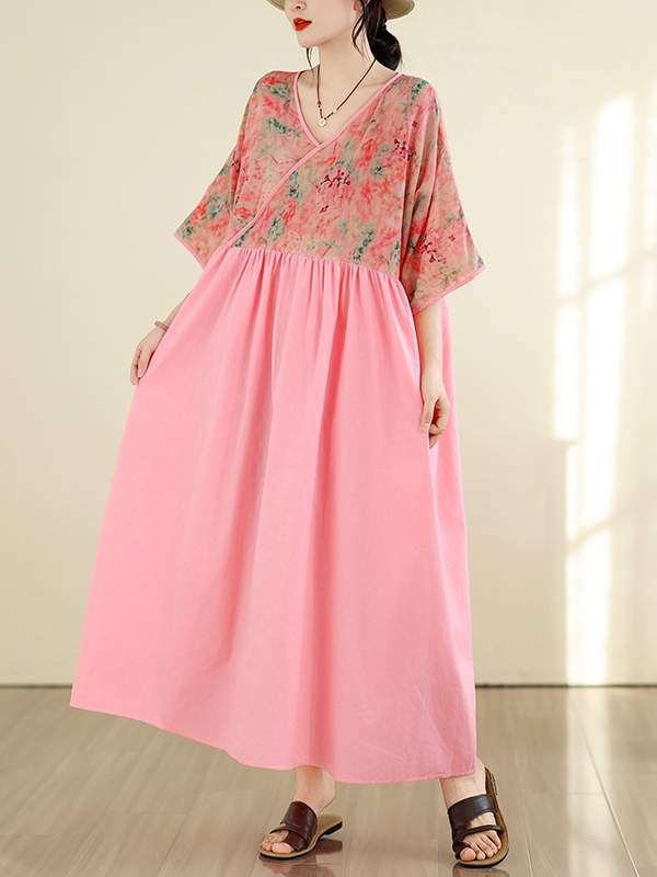 Retro Style Cotton Linen V-Nec - Summer Clothing New Look avaliação e preço