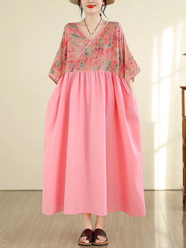 Retro Style Cotton Linen V-Nec - Summer Clothing New Look avaliação e preço