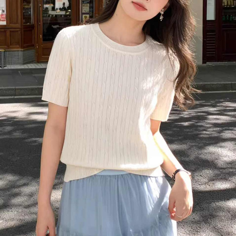 Knitted Sweater Women Pullover - Summer Clothing Yarn avaliação e preço